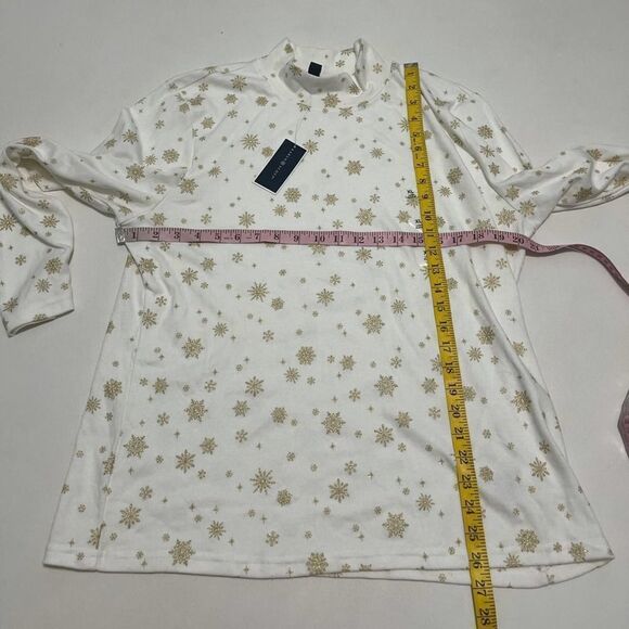 Karen Scott Snowflake Mock‎ Neck Top White XL - Picture 8 of 12